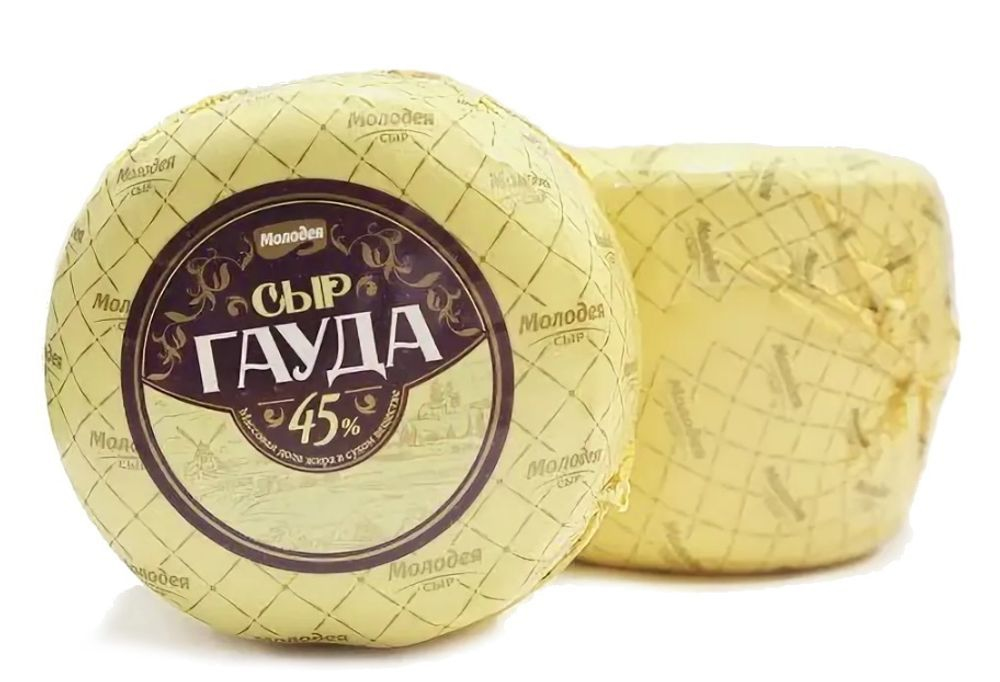 Сыр "Гауда" 45,0% ж. шар вес 6х~1.7кг ТМ "Молодея"