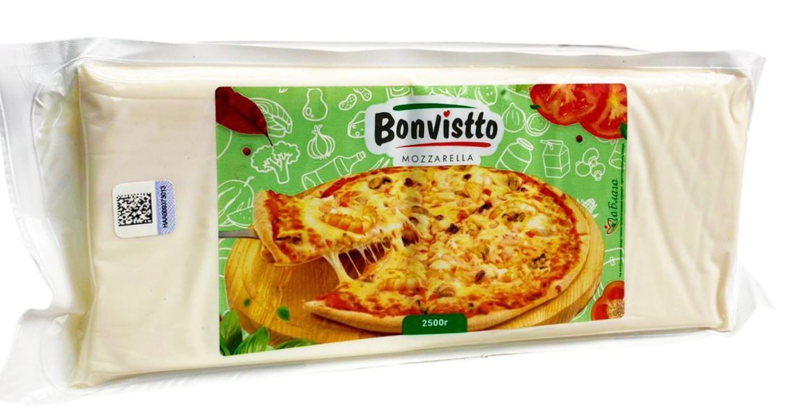 Сыр  Моцарелла Bonvistto 40% брус 4х1кг (г.Сенно, Беларусь)