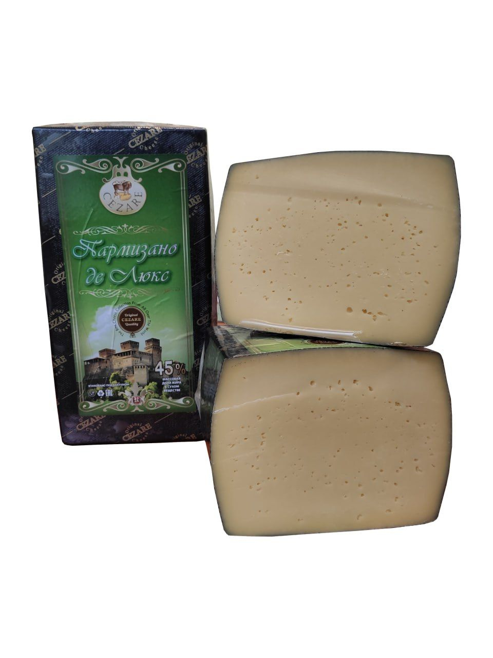 Сыр Пармизано де Люкс 45% брус 3 х5,5кг /Parmeciano Cezare