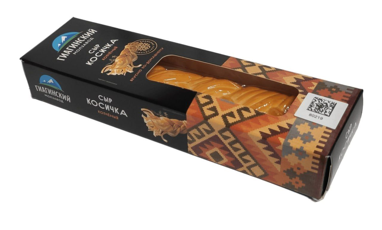 Сыр "Косичка" копченый, в/у 40% 0,1гр*15
