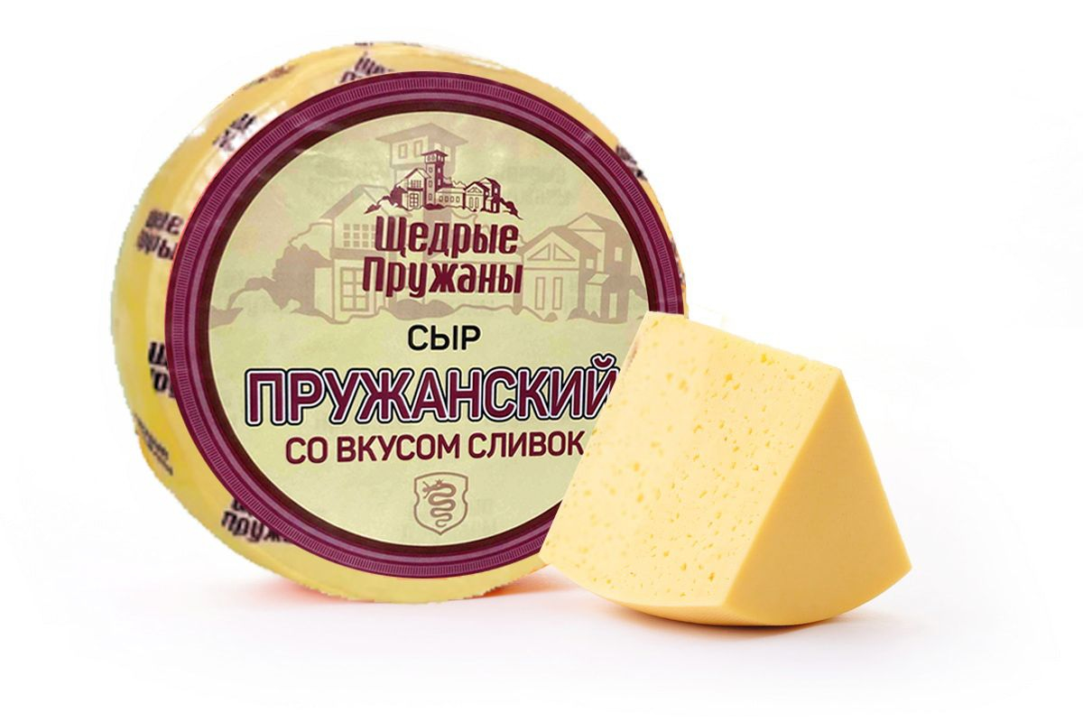 Сыр Пружанский со вкусом СЛИВОК 50% кубик 6 х2,5кг